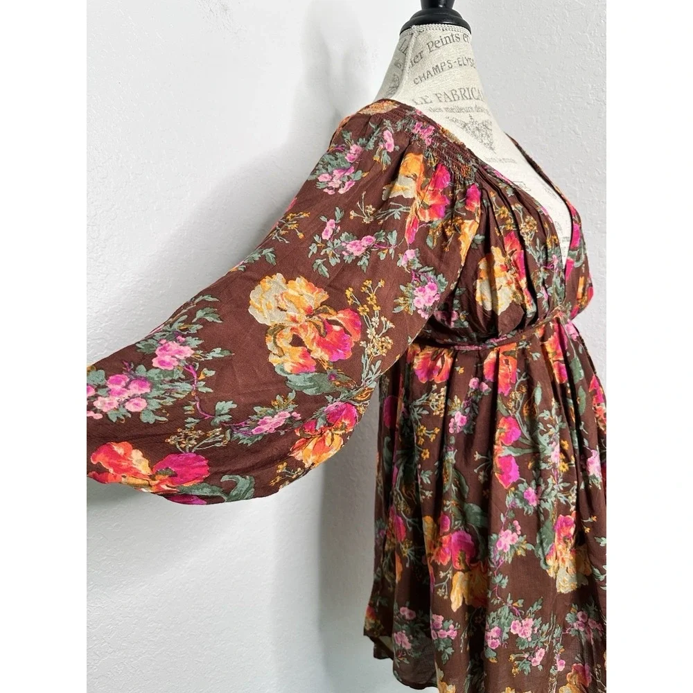Free People Beck Floral Babydoll Minidress‎ Relaxed Boho Cottagecore